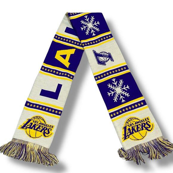 Los Angeles Lakers Scarf NBA Basketball Promo Purple Gold Crypto.com Arena Gift - Picture 9 of 10